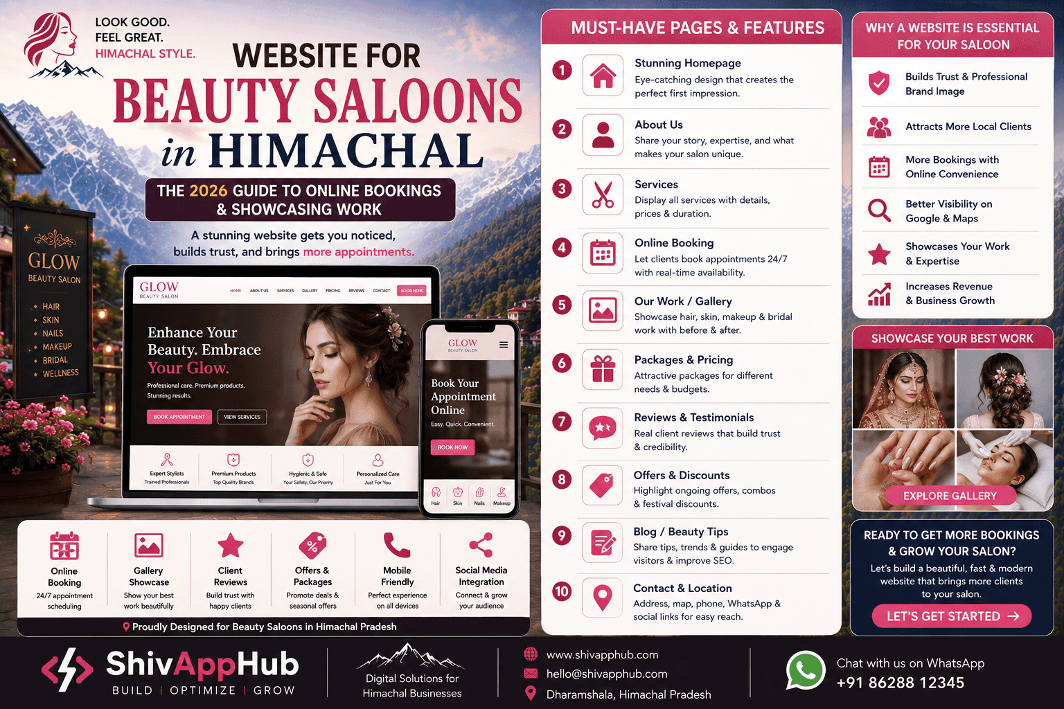 Website for Beauty Saloons in Himachal: The 2026 Guide to Online Bookings & Showcasing Work