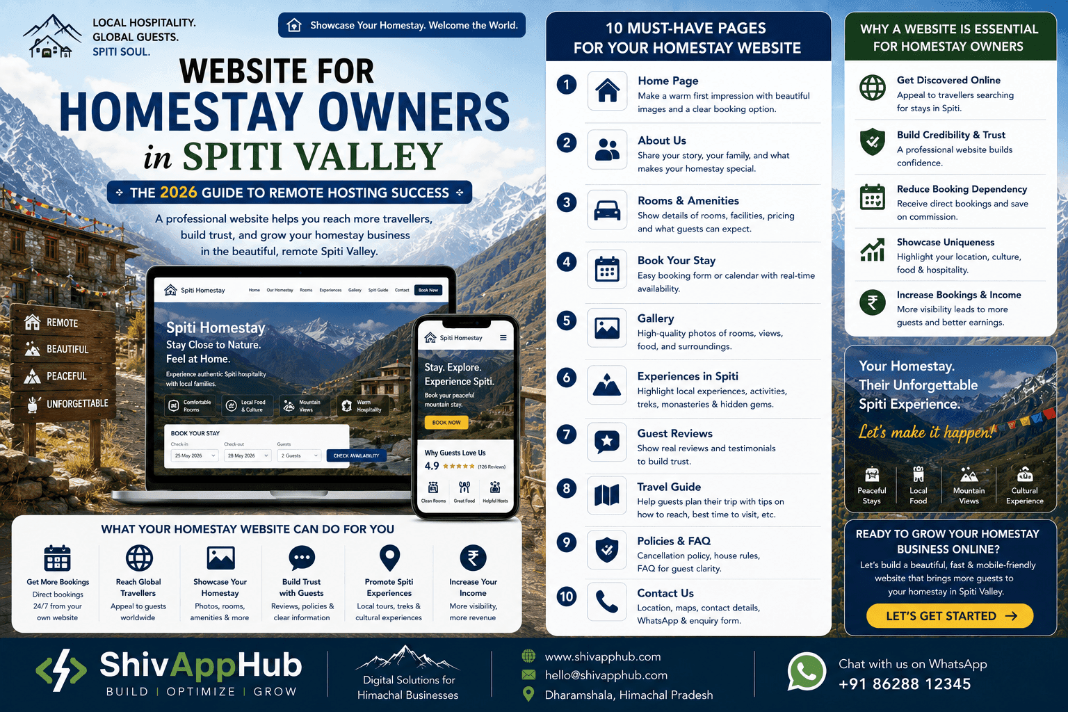 Website for Homestay Owners in Spiti Valley: The 2026 Guide to Remote Hosting Success