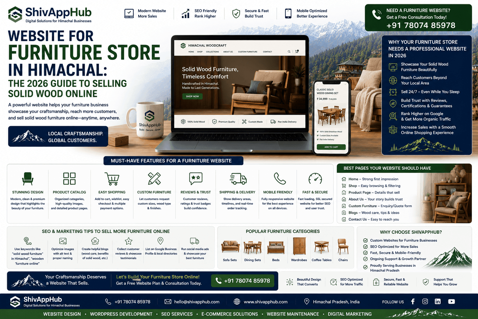 Website for Furniture Store in Himachal: The 2026 Guide to Selling Solid Wood Online