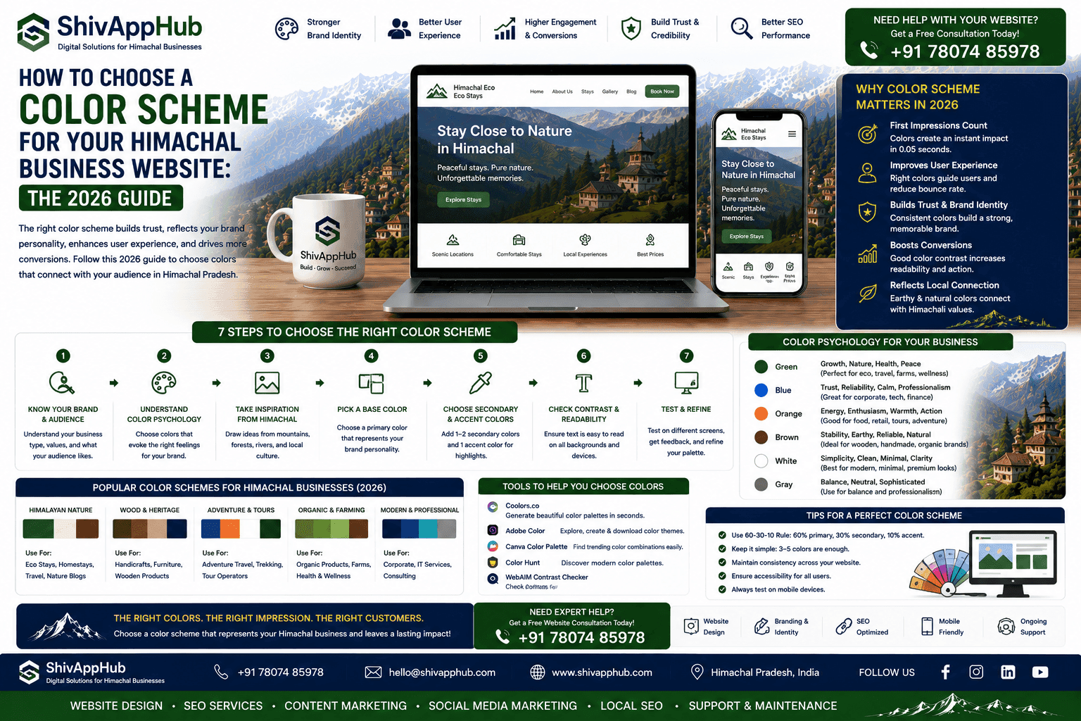 How to Choose a Color Scheme for Your Himachal Business Website: The 2026 Guide