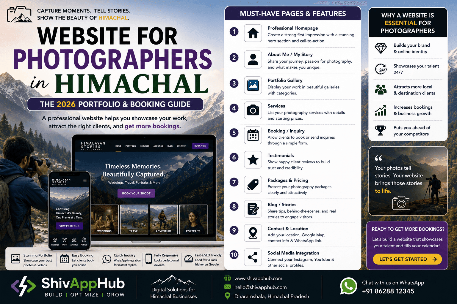 Website for Photographers in Himachal: The 2026 Portfolio & Booking Guide