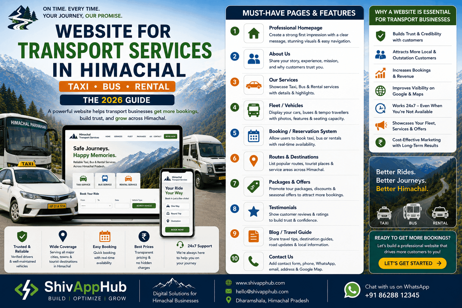Website for Transport Services in Himachal – Taxi, Bus, Rental: The 2026 Guide