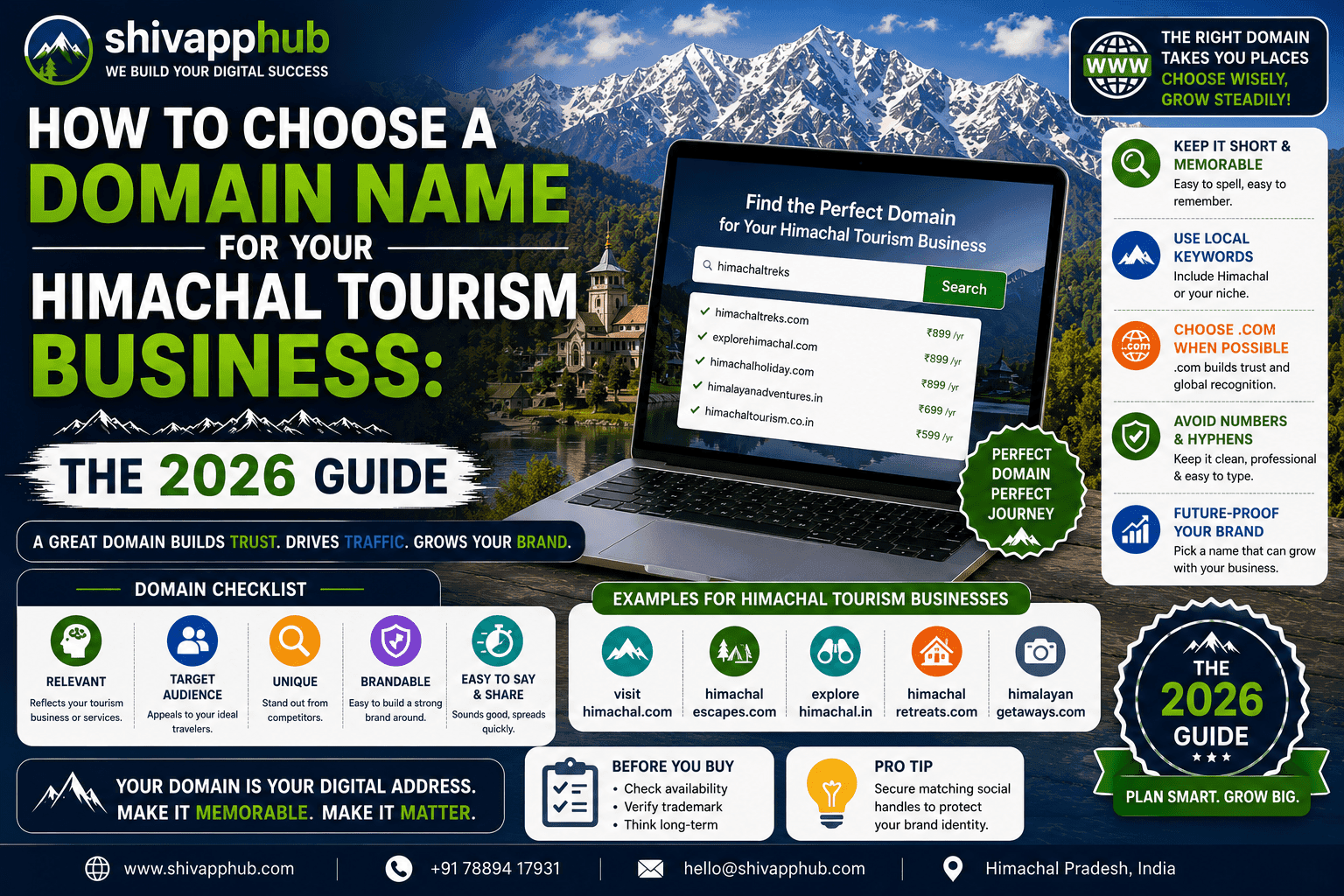 How to Choose a Domain Name for Your Himachal Tourism Business: The 2026 Guide
