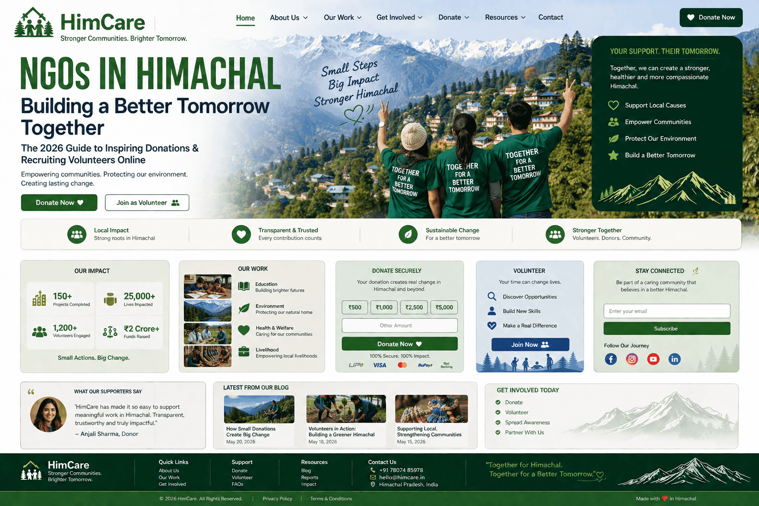 Website for NGOs in Himachal: The 2026 Guide to Inspiring Donations & Recruiting Volunteers Online