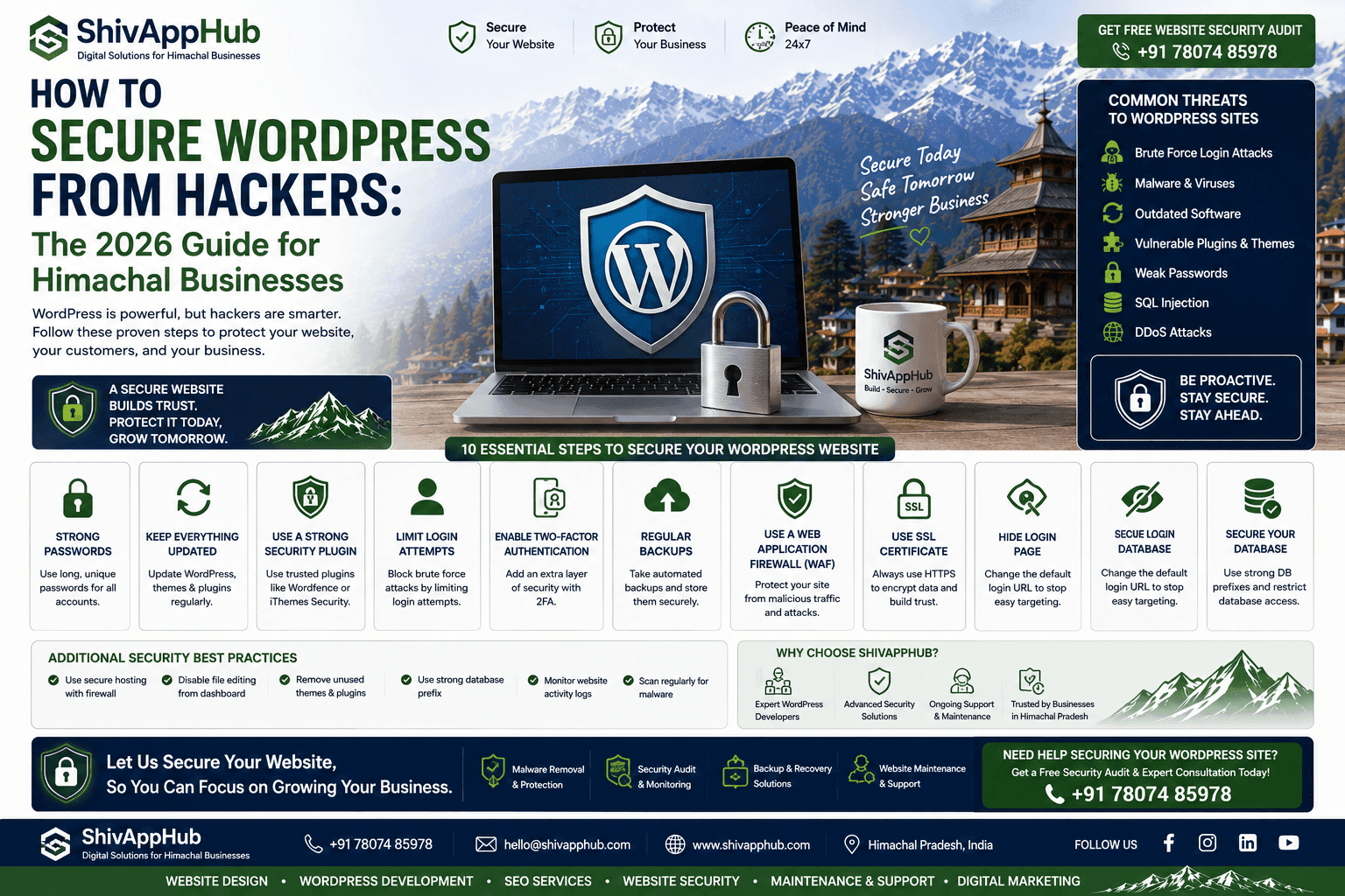 How to Secure WordPress from Hackers: The 2026 Guide for Himachal Businesses
