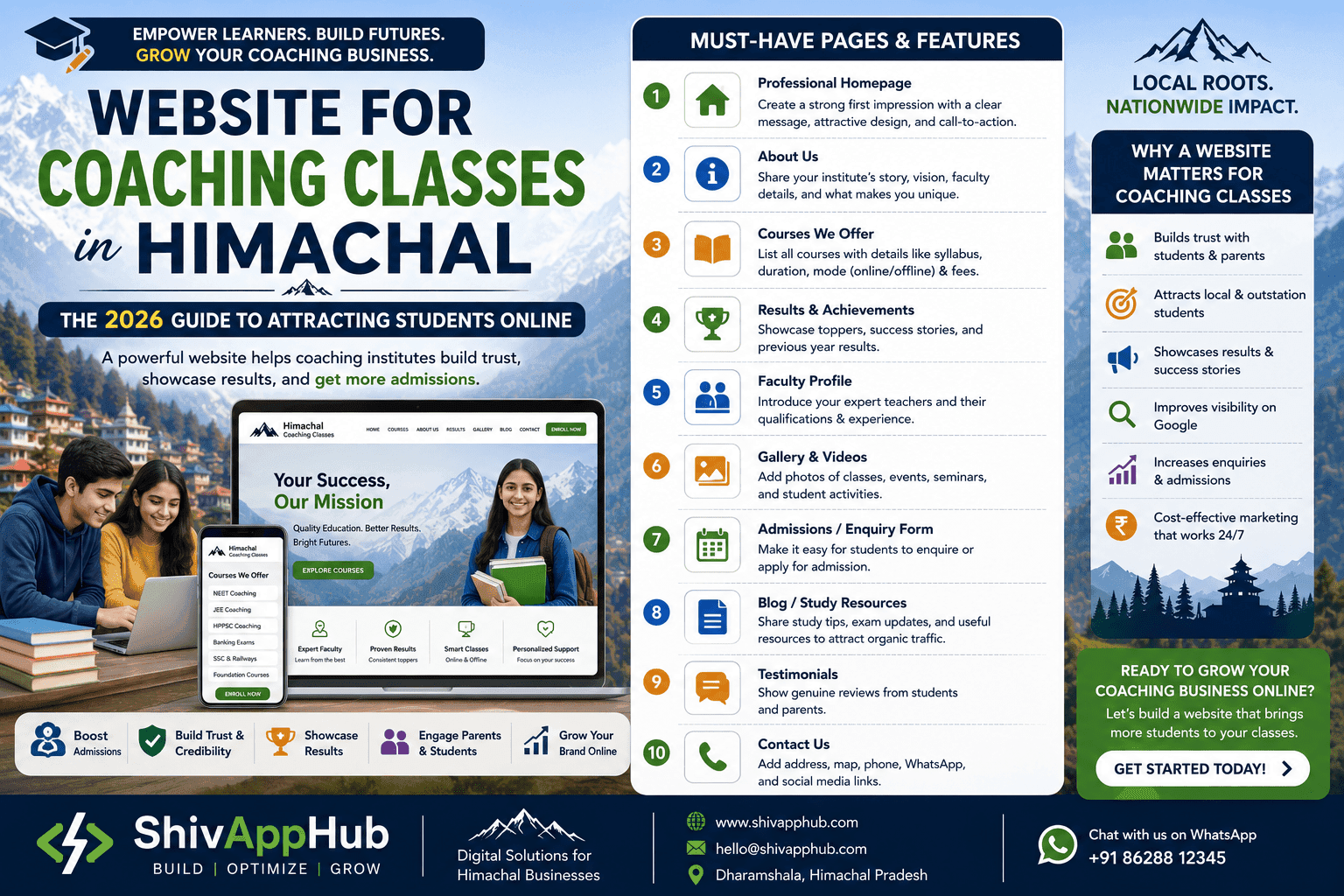 Website for Coaching Classes in Himachal: The 2026 Guide to Attracting Students Online